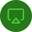 Icon representing various types of kiosks including information, self-service, internet, advertising, wayfinding, and ATM kiosks.